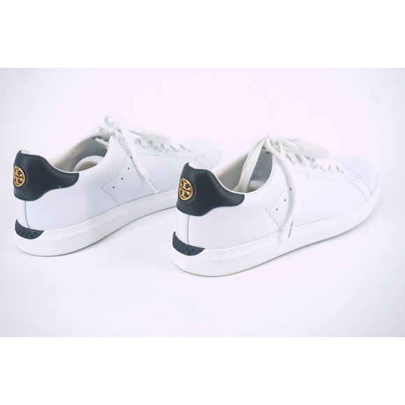 Tory Burch Howell Court White Leather Sneakers SZ 8.5 Tennis low top logo $248 - Picture 4 of 10